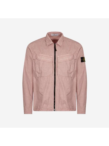 Wappen Patch Old Effect Zip-Up Jacket Rose Quartz - STONE ISLAND - BALAAN 1