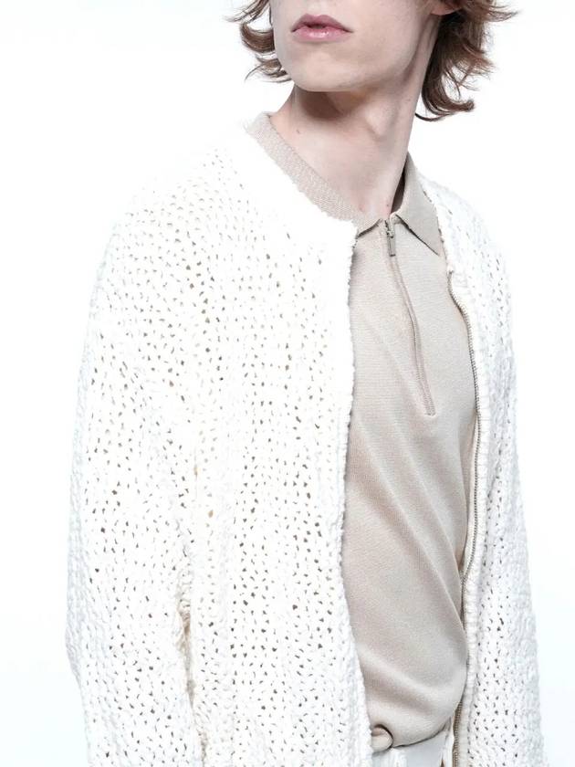 Punching knit zip up cardigan white - CHANCE'S NOI - BALAAN 11