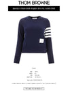 Engineered 4 Bar Stripe Loopback Jersey Knit Crewneck Sweatshirt Navy - THOM BROWNE - BALAAN 3