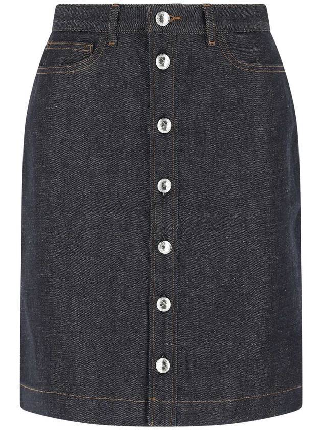 WoMen's Therese A-Line Skirt Indigo - A.P.C. - BALAAN 1