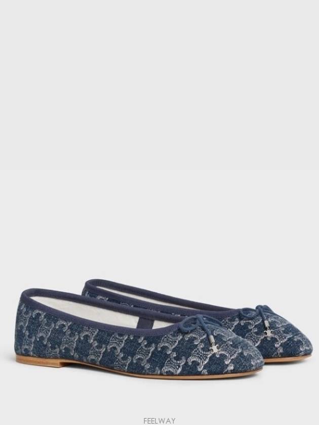 Triomphe Stamped Denim Flat Blue - CELINE - BALAAN 2