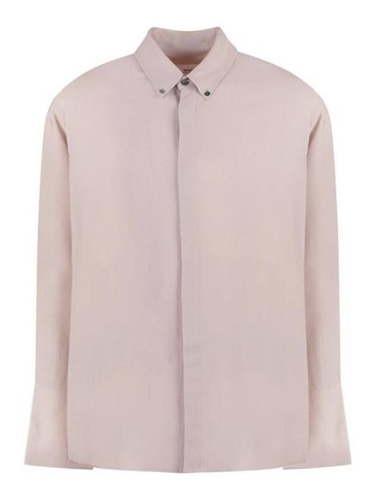 Alexandre Mattiussi Silk Blend Long Sleeve Shirt Pink - AMI - BALAAN 1