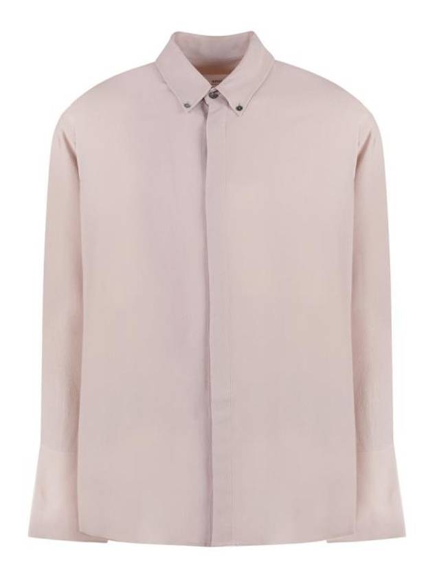 Alexandre Mattiussi Silk Blend Long Sleeve Shirt Pink - AMI - BALAAN 1