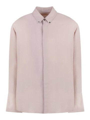 Alexandre Mattiussi Silk Blend Long Sleeve Shirt Pink - AMI - BALAAN 1