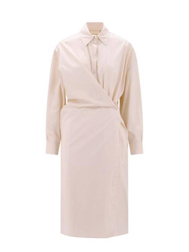 Straight Collar Twist Long Dress Cream - LEMAIRE - BALAAN 2