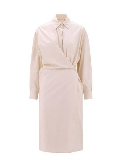 Straight Collar Twist Long Dress Cream - LEMAIRE - BALAAN 2