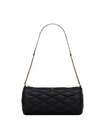 Women's Sade Small Tube Quilted Lambskin Shoulder Bag Black - SAINT LAURENT - BALAAN 2