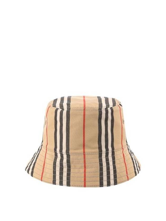 Striped Cotton Reversible Icon Bucket Hat Beige - BURBERRY - BALAAN 2