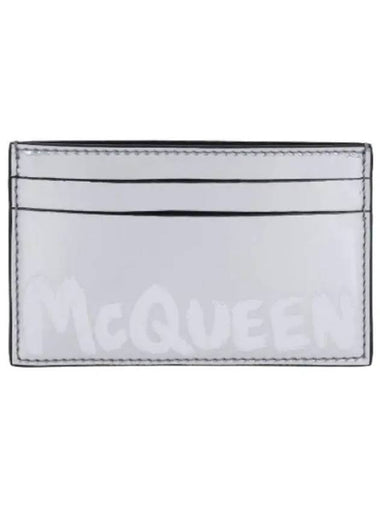 Graffiti Card Holder Antique Silver Wallet - ALEXANDER MCQUEEN - BALAAN 1