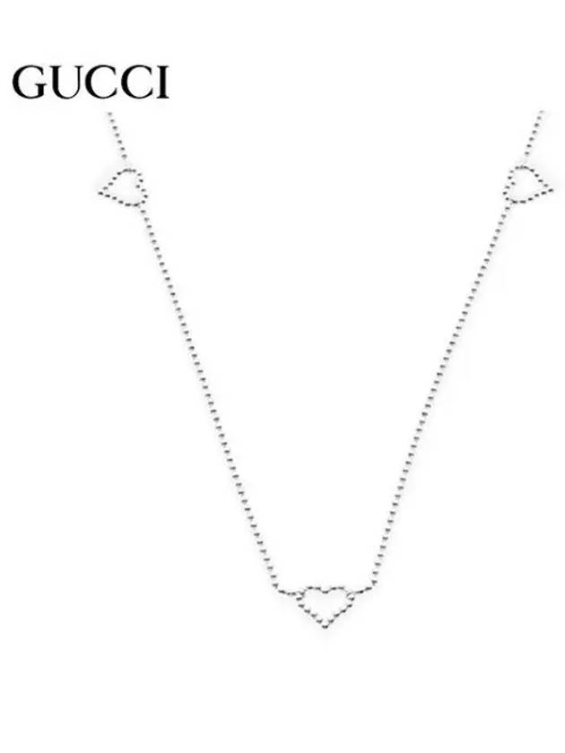 Interlocking G Boule Ball Chain Heart Necklace Silver - GUCCI - BALAAN 2