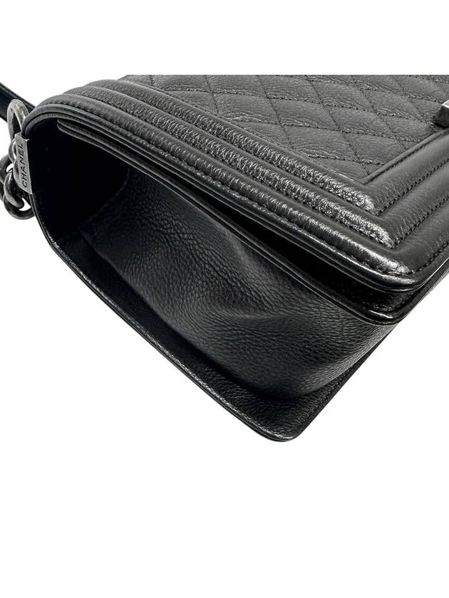 A67086 Black Soft Caviar Skin Boy Medium Shoulder Bag - CHANEL - BALAAN 8