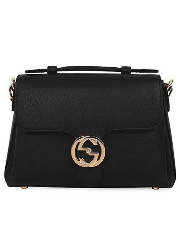 GG Interlocking Chain Small Top Handle Shoulder Bag Black - GUCCI - BALAAN 2