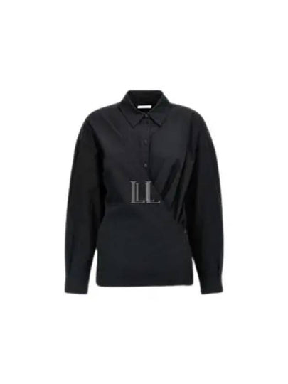 Straight Collar Twisted Shirt Black - LEMAIRE - BALAAN 2