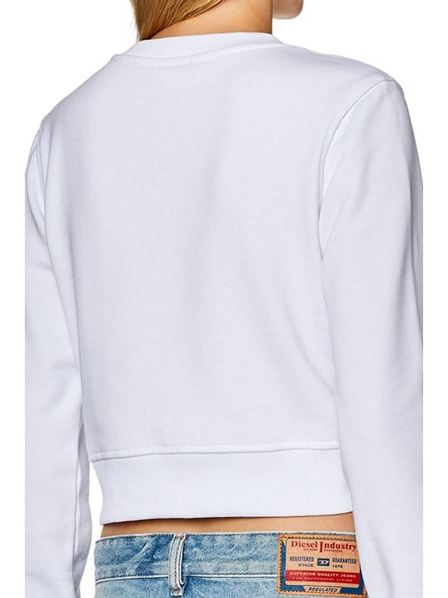 Peekaboo F Slimy Cutout Crop Sweatshirt White A09931 - DIESEL - BALAAN 4