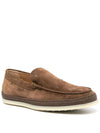 Men's Suede Slip-ons Loafers Brown - TOD'S - BALAAN 3