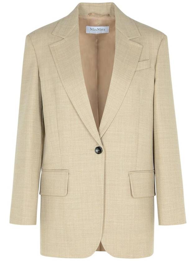 Max Mara 'Rosi' Beige Virgin Wool Blazer - MAX MARA - BALAAN 1