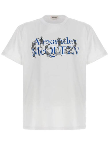 Logo Print Short Sleeve T-shirt White - ALEXANDER MCQUEEN - BALAAN 1