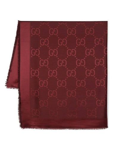 GG Jacquard Silk Wool Scarf Grey - GUCCI - BALAAN 1