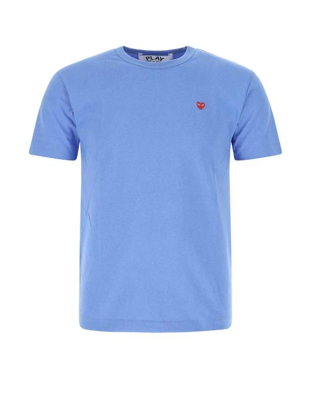 Men's Red Heart Small Logo Short Sleeve T-Shirt P1 T314 1 Blue - COMME DES GARCONS PLAY - BALAAN 1