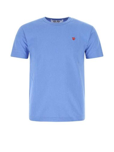 Men's Red Heart Small Logo Short Sleeve T-Shirt P1 T314 1 Blue - COMME DES GARCONS PLAY - BALAAN 1