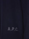 Walter Logo Merino Wool Turtleneck Dark Navy Blue - A.P.C. - BALAAN 4