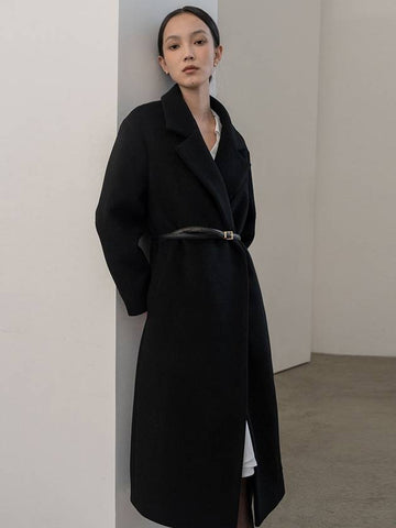 CLASSY WOOL LOOSE COAT BLACK - DEFEMME - BALAAN 1