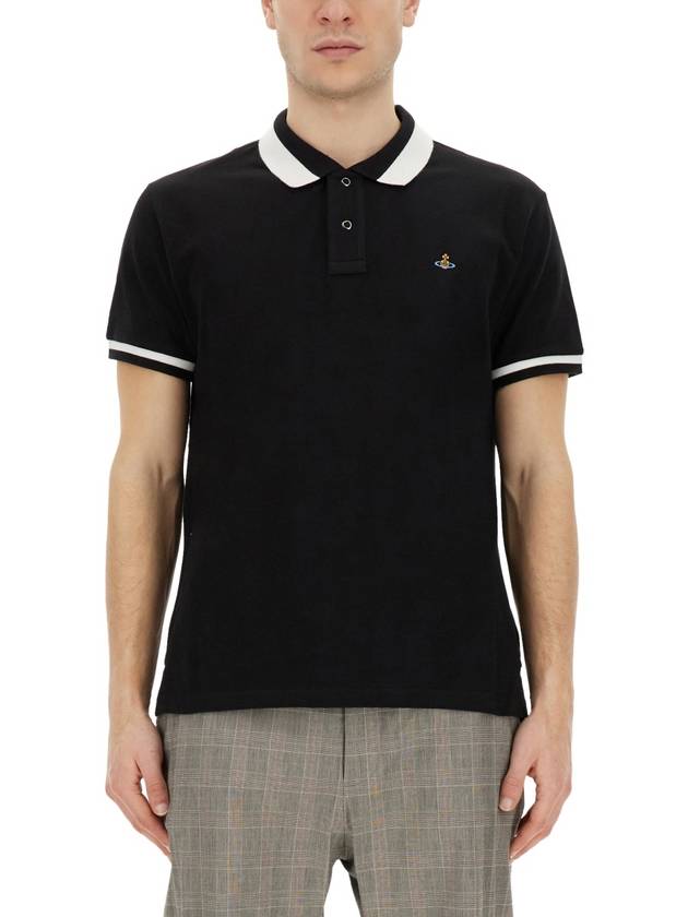 Classic ORB Logo Polo Shirt Black - VIVIENNE WESTWOOD - BALAAN 3