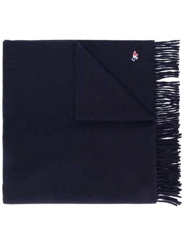 Tricolor Fox Muffler Navy - MAISON KITSUNE - BALAAN.