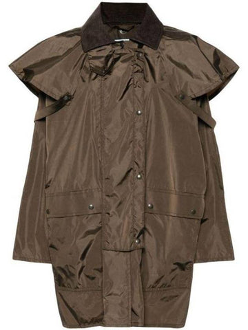 Light technical fabric raincoat dark brown - PRADA - BALAAN 1