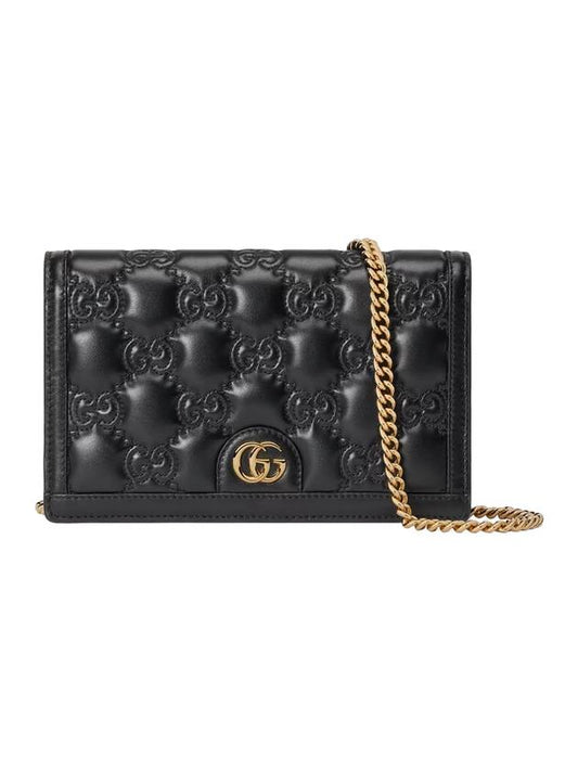 GG matelass? chain wallet black - GUCCI - BALAAN.