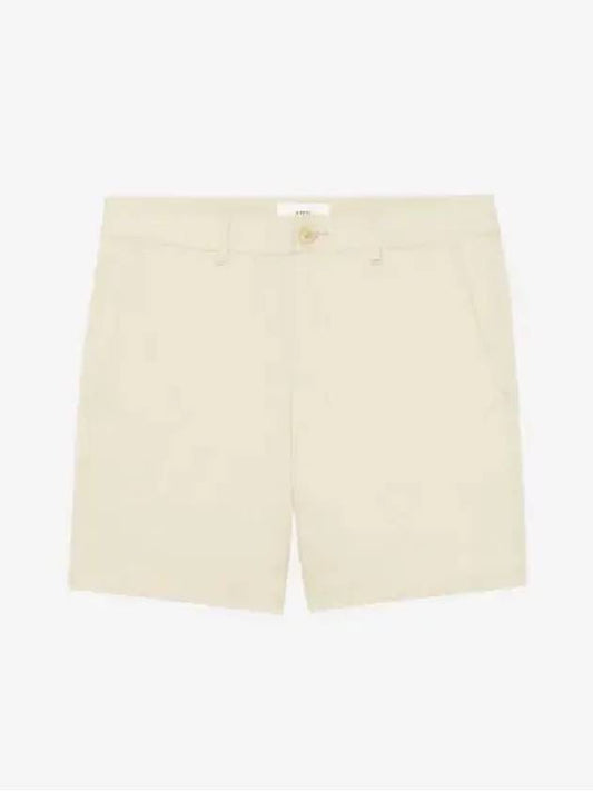 Men's Chino Cotton Shorts Beige - AMI - BALAAN 2