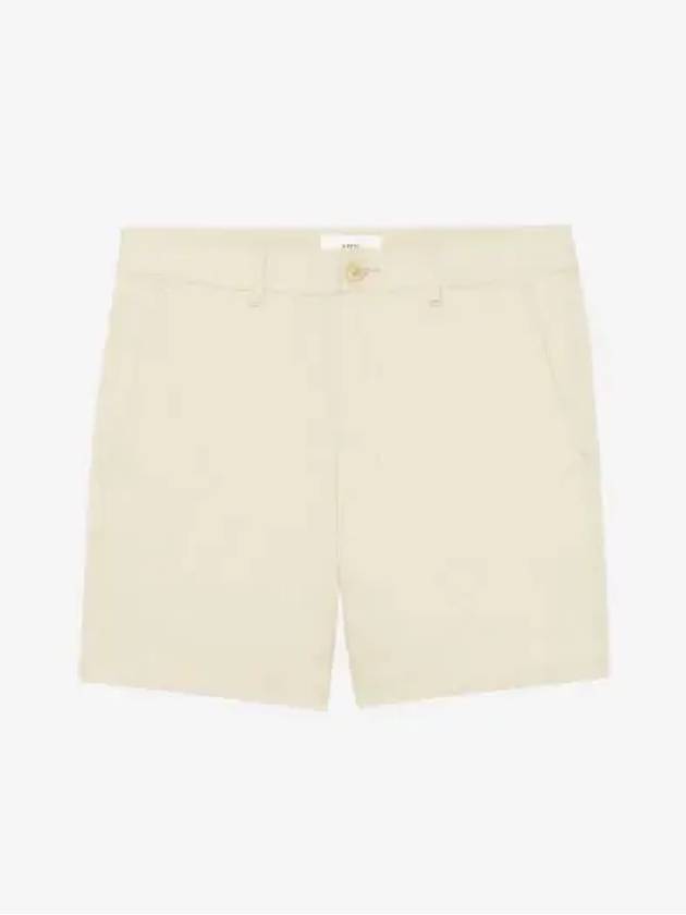 Men's Chino Cotton Shorts Beige - AMI - BALAAN 3