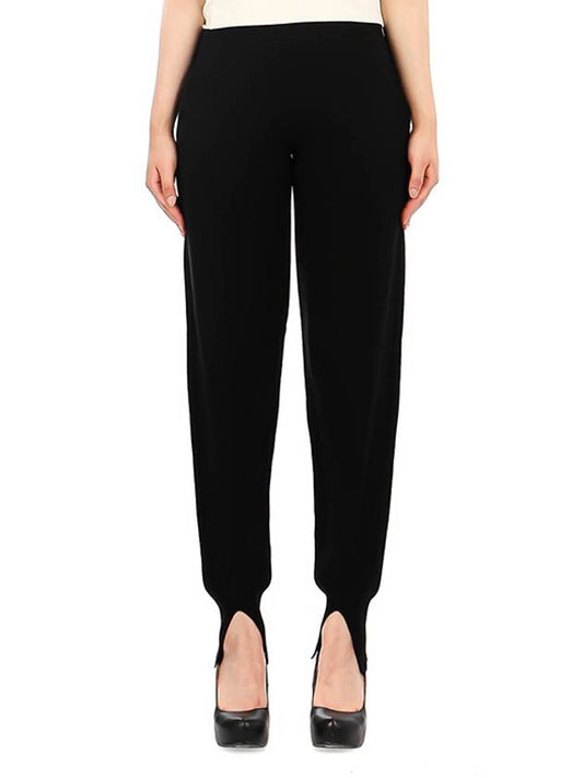 Women's Cashmere Slit Track Pants Black - THEORY - BALAAN 2