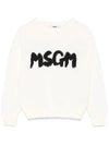 Kids Women Logo Knit Cream F4MSJUJP075 013 - MSGM - BALAAN 1