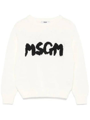 Kids Women Logo Knit Cream F4MSJUJP075 013 - MSGM - BALAAN 1