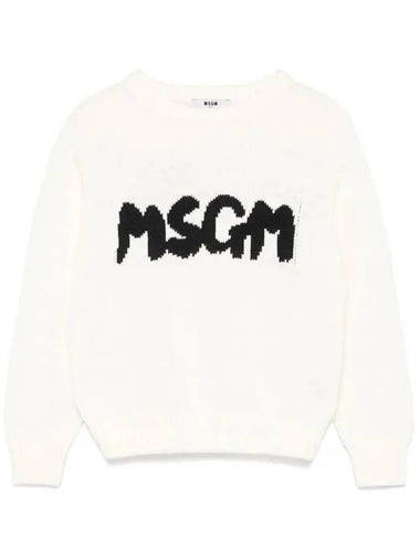 Kids Logo Knit Cream F4MSJUJP075 013 - MSGM - BALAAN 1