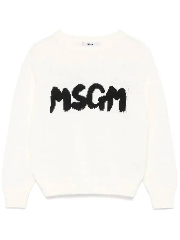 Kids Logo Knit Cream F4MSJUJP075 013 - MSGM - BALAAN 2