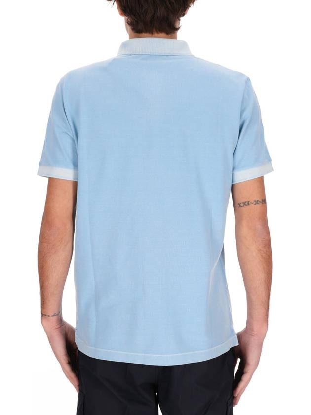 Men's Logo Patch Short Sleeve Polo Shirt Sky Blue - STONE ISLAND - BALAAN 3