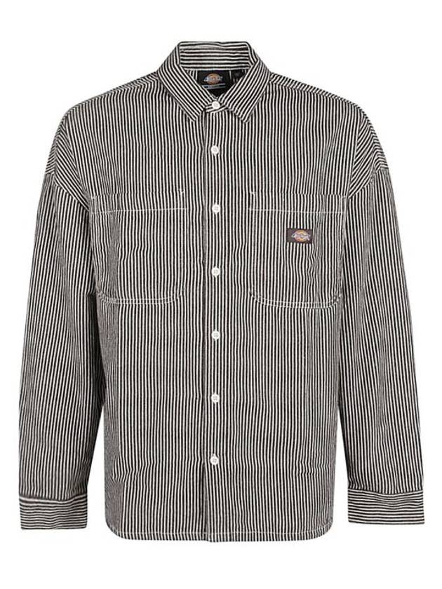 Stripe Cotton Long Sleeve Shirt Grey - DICKIES - BALAAN 1