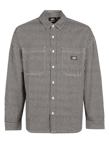 Stripe Cotton Long Sleeve Shirt Grey - DICKIES - BALAAN 1