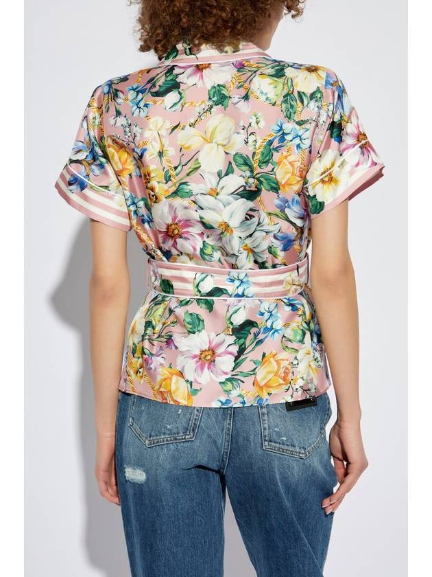 Dolce & Gabbana Silk Shirt With Floral Motif, Women's, Multicolour - DOLCE&GABBANA - BALAAN 4