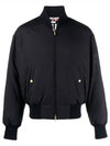 4 Bar Oversized Down Bomber Jacket Navy - THOM BROWNE - BALAAN 2