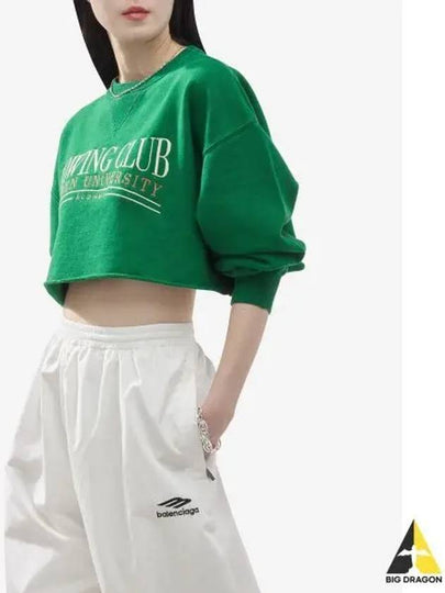 Crop Top Roundneck Long Sleeve T-Shirt Green - GOLDEN GOOSE - BALAAN 2