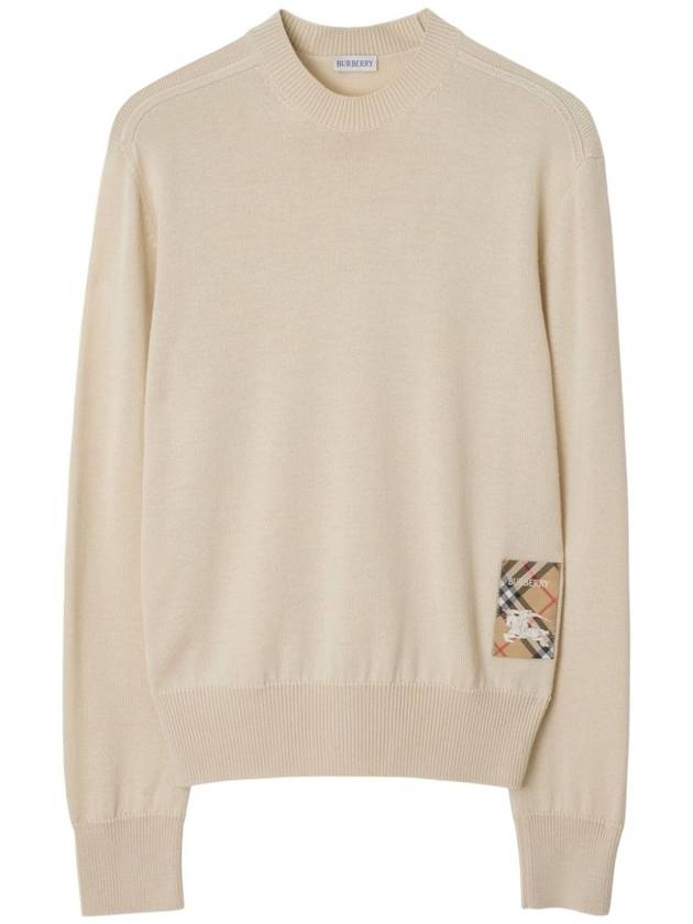 Check Label Wool Knit Top Nutmeg - BURBERRY - BALAAN 2