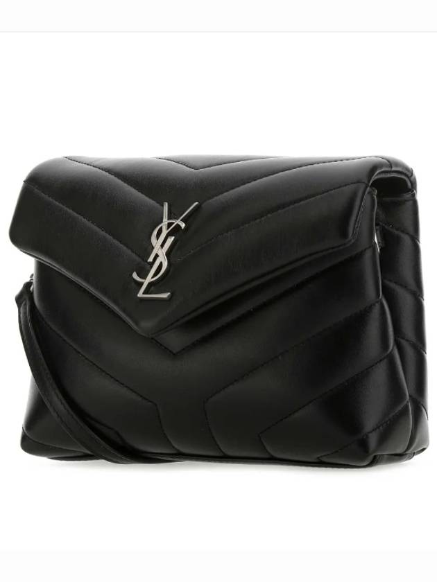 Toy Loulou Strap Shoulder Bag In Quilted Leather Black - SAINT LAURENT - BALAAN 4