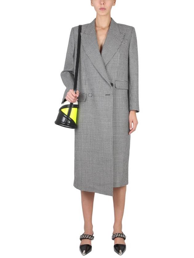 Women's Houndstooth Check Single Breasted Coat Gray - ALEXANDER MCQUEEN - BALAAN 3