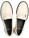 Le Loafer Penny Slippers In Smooth Leather Pearl - SAINT LAURENT - BALAAN 3