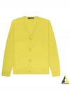 Face Logo V-Neck Cardigan Yellow - ACNE STUDIOS - BALAAN 2