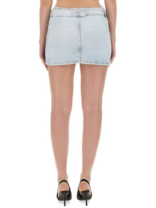 Denim Short H Line Skirt Blue - DIESEL - BALAAN 4