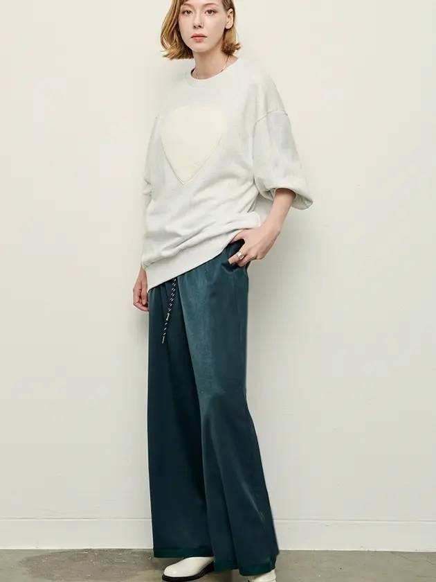 Women's Knit Wide Pants Green - PRETONE - BALAAN 1